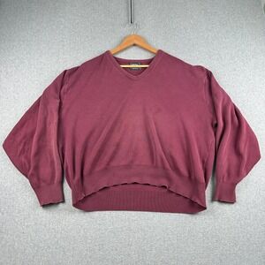 Vintage 90s Cypress Links Sweater Mens XL Cypress Links Burgundy V-Neck Made USA
